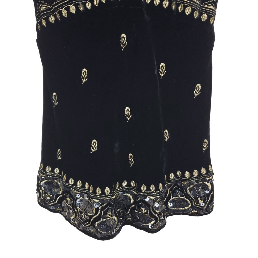 Central Park West Black Velvet Embroidered Top - Picture 4 of 8